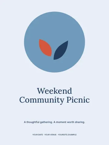 Weekend Community Picnic · Medallion poster template