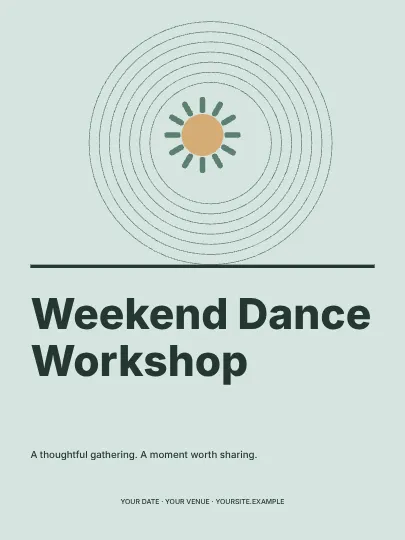 Weekend Dance Workshop · Contour poster template