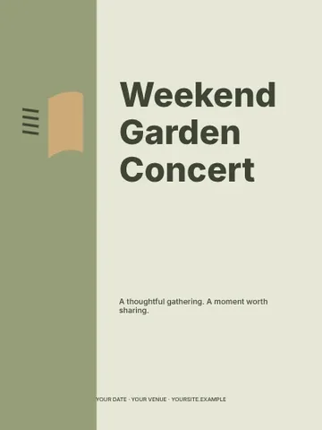 Weekend Garden Concert · Column poster template
