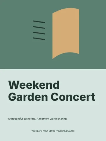 Weekend Garden Concert · Duotone poster template