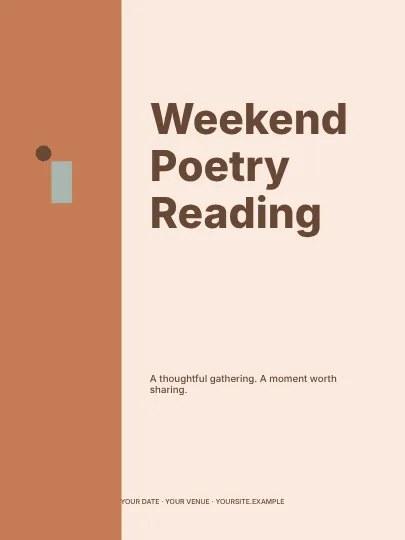 Weekend Poetry Reading · Column poster template