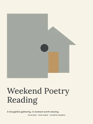 Weekend Poetry Reading · Studio poster template
