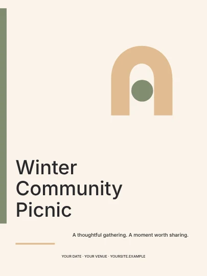 Winter Community Picnic · Signal poster template