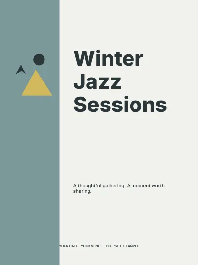 Winter Jazz Sessions · Column poster template