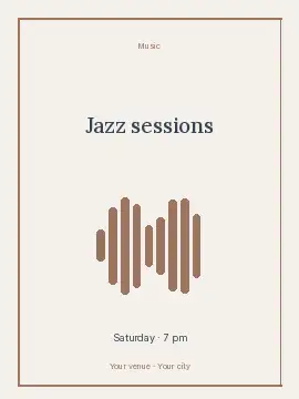 Winter Jazz Sessions · Studio poster template