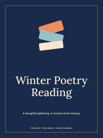 Winter Poetry Reading · Frame poster template