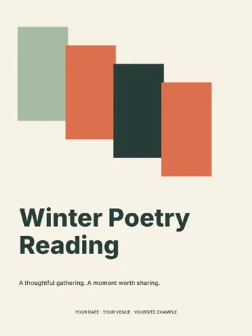 Winter Poetry Reading · Terrace poster template