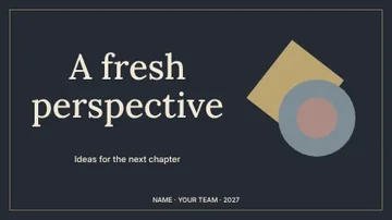 A fresh perspective · Elegant presentation cover template