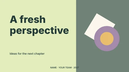 A fresh perspective · Geometric presentation cover template