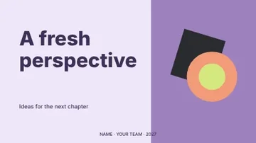A fresh perspective · Playful presentation cover template