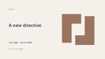 A New Direction · Horizontal photo dialogue presentation cover template