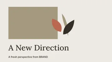 A New Direction · Studio 2 presentation cover template
