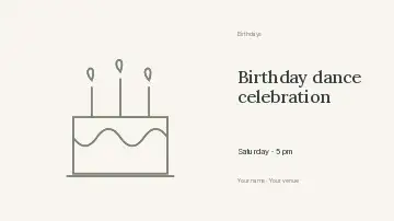Birthday dance celebration · Corner accent presentation cover template