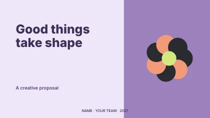 Good things take shape · Playful presentation cover template