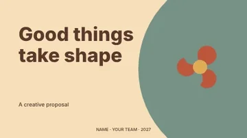 Good things take shape · Retro presentation cover template