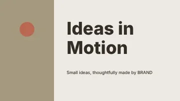 Ideas in Motion · Column presentation cover template