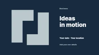 Ideas in Motion · Horizontal photo dialogue presentation cover template