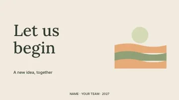 Let us begin · Editorial presentation cover template