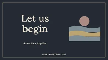 Let us begin · Elegant presentation cover template