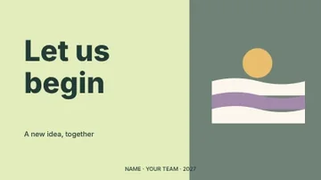 Let us begin · Geometric presentation cover template