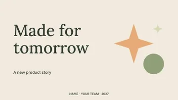 Made for tomorrow · Editorial presentation cover template