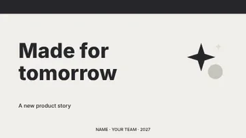 Made for tomorrow · Monochrome presentation cover template