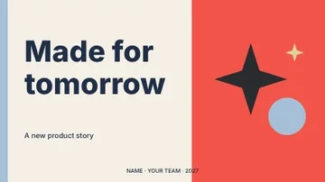 Made for tomorrow · Swiss presentation cover template