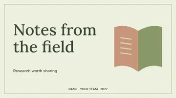 Notes from the field · Botanical presentation cover template