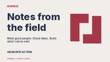 Notes from the field · Editorial presentation cover template