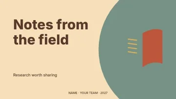 Notes from the field · Retro presentation cover template