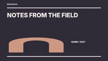 Notes from the field · Swiss presentation cover template