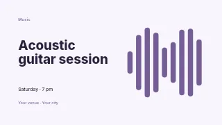 Acoustic guitar session · Horizontal photo dialogue presentation cover template