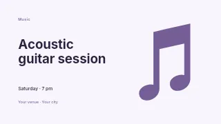 Acoustic guitar session · Horizontal photo dialogue presentation cover template