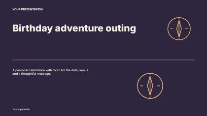 Birthday adventure outing · Editorial presentation cover template