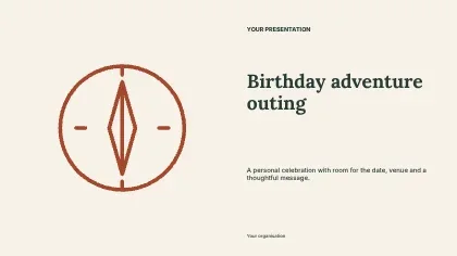 Birthday adventure outing · Spotlight presentation cover template