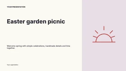 Easter garden picnic · Columns presentation cover template