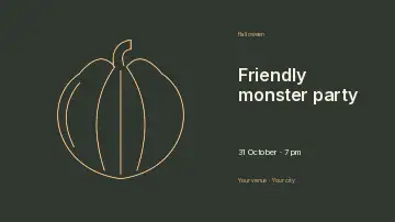 Friendly monster party · Editorial presentation cover template