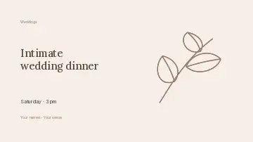 Intimate wedding dinner · Ribbon presentation cover template