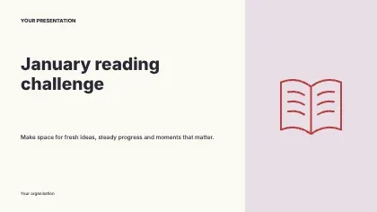 January reading challenge · Columns presentation cover template