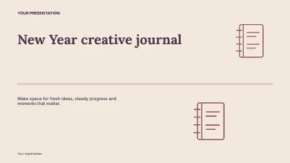New Year creative journal · Ribbon presentation cover template