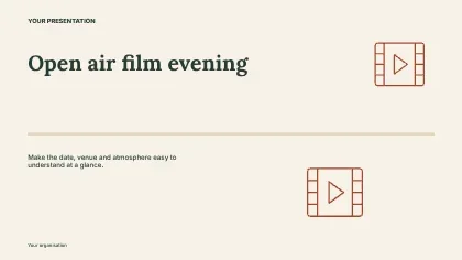 Open air film evening · Ribbon presentation cover template