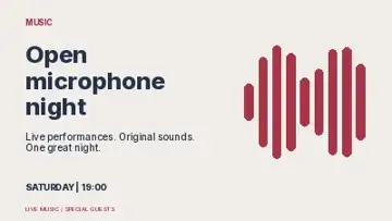 Open microphone night · Editorial presentation cover template