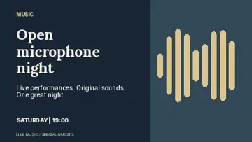 Open microphone night · Columns presentation cover template