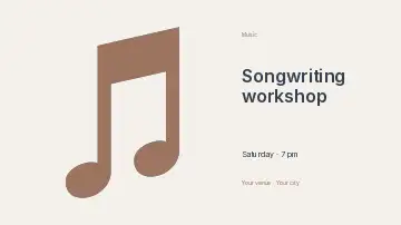 Songwriting workshop · Framed presentation cover template