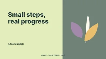 Small steps, real progress · Geometric presentation cover template