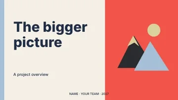 The bigger picture · Swiss presentation cover template