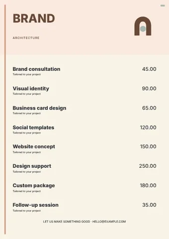 Architecture · Medallion price list template
