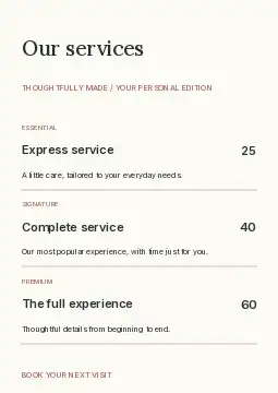Sound studio · Structured price-lists price list template