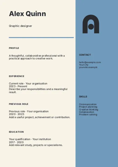 Graphic designer · Duotone resume template