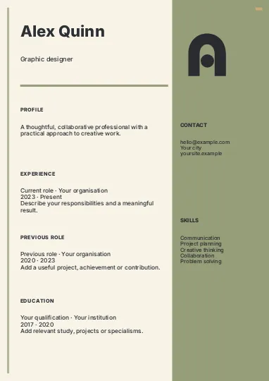 Graphic designer · Medallion resume template